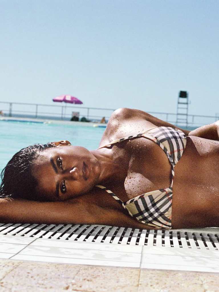 Simone Ashley Burberry campaign poolside